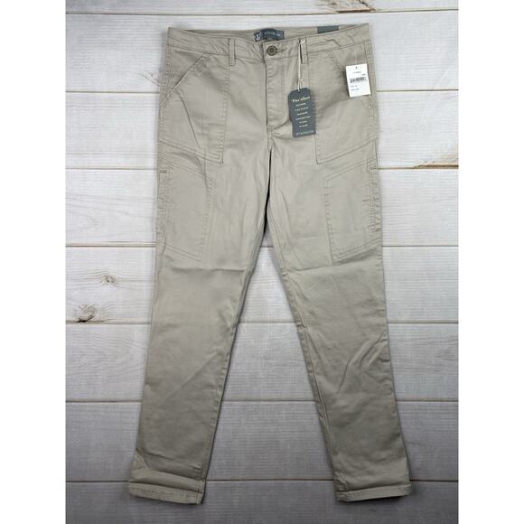 Wit & Wisdom Pants 12 Flex-ellent High Rise Utility Khaki Straight Leg NWT - Picture 1 of 10